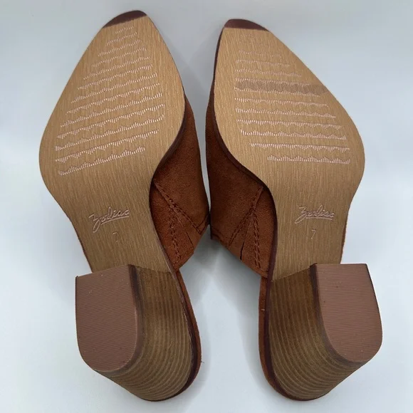 Zodiac Pointed Toe Suede Mule in Chestnut Brown - Picture 9 of 9